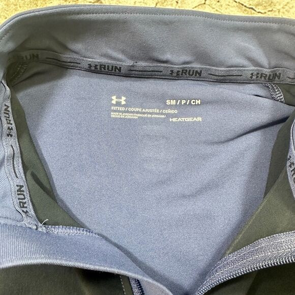 Under Armour Sweater Womens Small Blue 1/4 Zip Heat Gear Long Sleeve Fitted - Picture 3 of 10